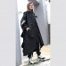 boutique black Coat oversize hooded Coat women Batwing Sleeve asymmetrical design Coats