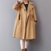 New khaki Coats plus size lapel collar outwear vintage wild Coat